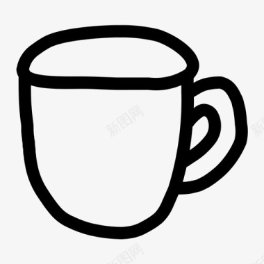 马克杯咖啡手绘图标图标