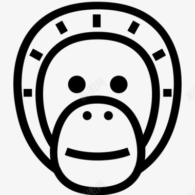 猩猩黑猩猩猩猩脸图标图标