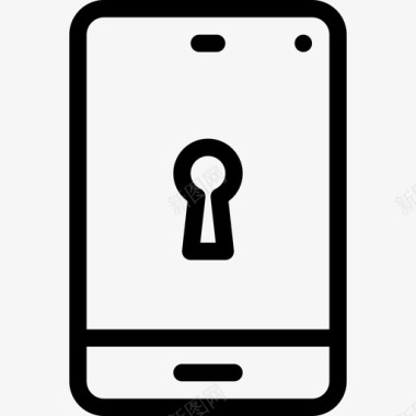 安全锁定电话安全26线状图标图标