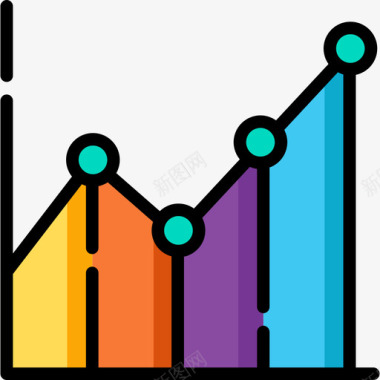 上升折线图折线图图表2线颜色图标图标
