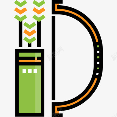 运动种类标志射箭运动28线性颜色图标图标