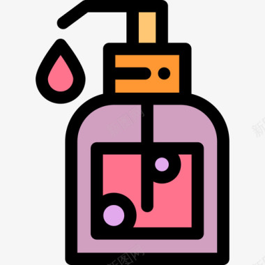 线性肥皂水疗14线性颜色图标图标