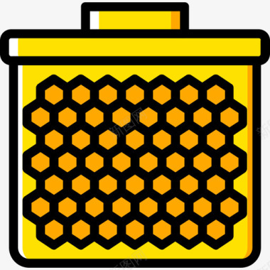 黄色蜜蜂蜂巢蜂房3黄色图标图标