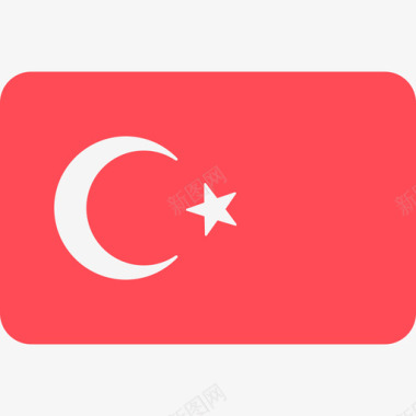 土耳其国际国旗6圆形矩形图标图标