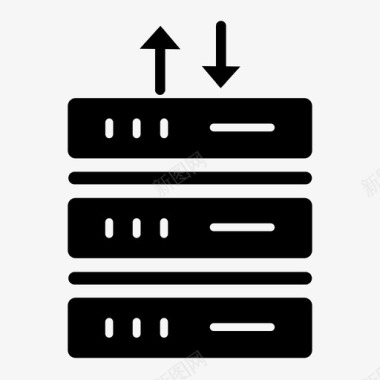 黑儿茶数据库服务器数据中心数据流图标图标