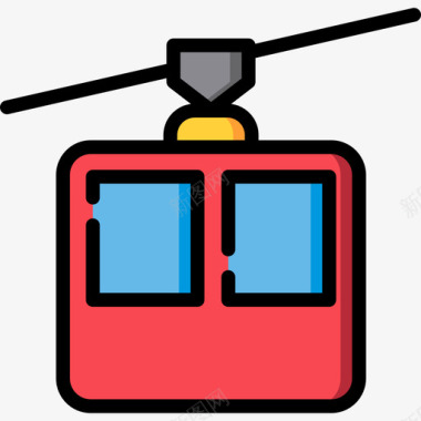 圆圈里缆车动物园里直线颜色图标图标