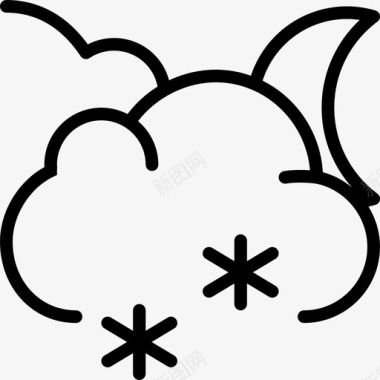 雪景下雪下雪57号天气直线型图标图标
