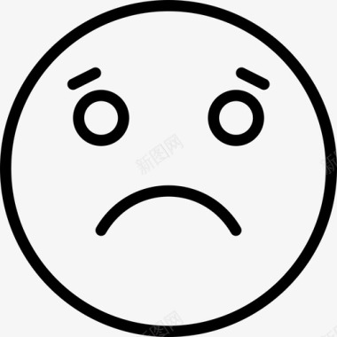 QQ表情图片悲伤表情符号13线性图标图标