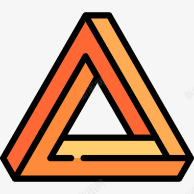 三角形时髦风格3线性颜色图标图标