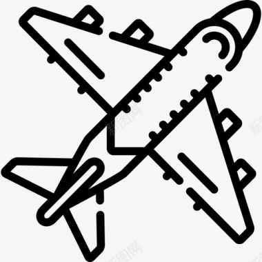 飞机全球物流4直线型图标图标