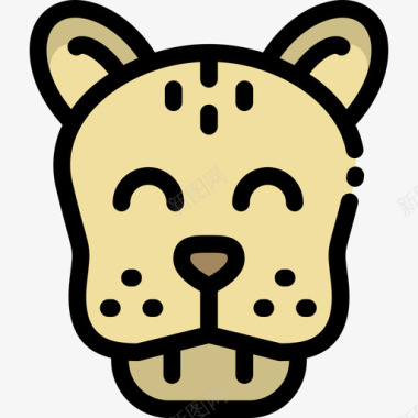 猎豹动物30线形颜色图标图标