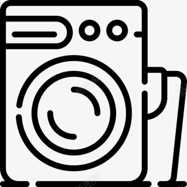 洗衣房日常用品动作线性图标图标