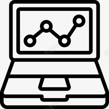 笔记本电脑办公设备5线性图标图标