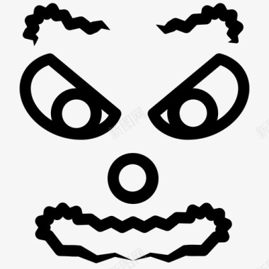 小丑脸万圣节恐怖图标图标