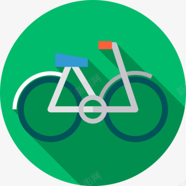 时尚的自行车自行车健康生活方式8平板图标图标