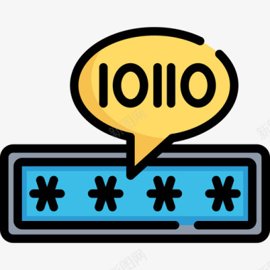 安全密码网络安全2线颜色图标图标