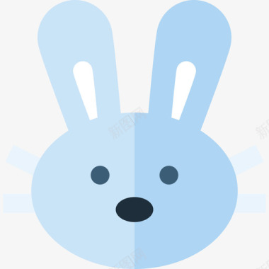 复活节兔子复活节21平铺图标图标