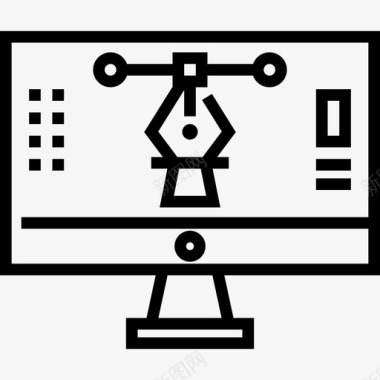 云端计算机计算机创造性过程18线性图标图标