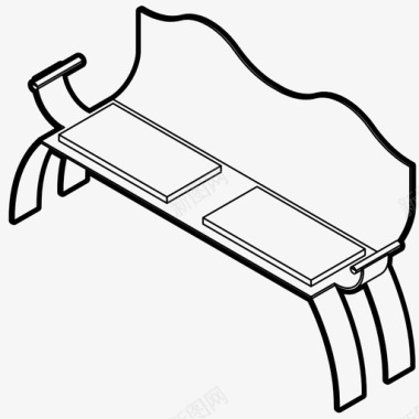 滑板公园长凳公园放松图标图标