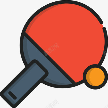 乒乓球健身房5线颜色图标图标