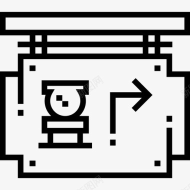 厕所男标志厕所9号博物馆线性图标图标