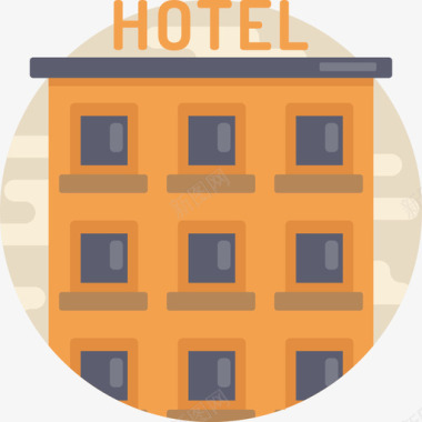 酒店城市建筑元素公寓图标图标