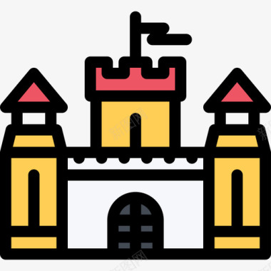 城堡城市11颜色图标图标