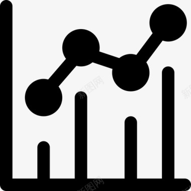 上升折线图折线图图表图5填充图标图标