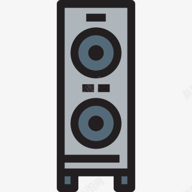 音箱家具和家用电器线性颜色图标图标