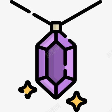 银饰项链项链珠宝4线性颜色图标图标