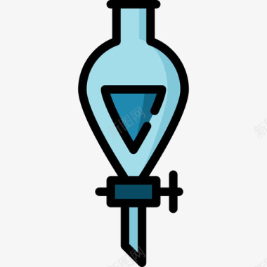 实验科学的图标漏斗实验室设置3线性颜色图标图标