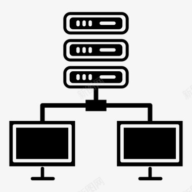 黑质感云服务器大数据数据中心图标图标