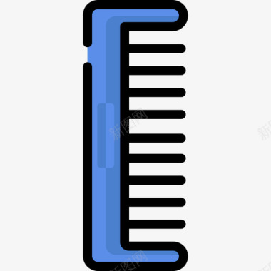 梳子理发店线颜色图标图标