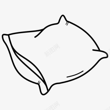 枕头长方形蓬松填充图标图标
