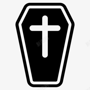 十字架棺材墓地十字架图标图标