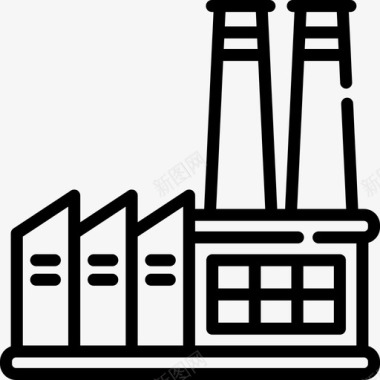 工业机器手工厂工业过程3线性图标图标