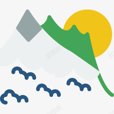 山栀子山风景27平坦图标图标