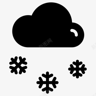 冬天的天气降雪云预报图标图标