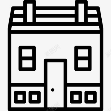 高档建筑物建筑物房屋直线图标图标