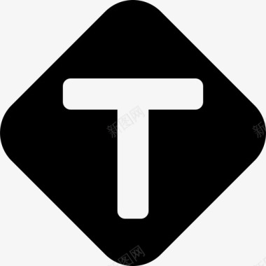 T形交叉口交通标志2已填充图标图标