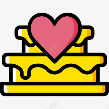 花纹婚礼婚礼蛋糕浪漫生活10黄色图标图标