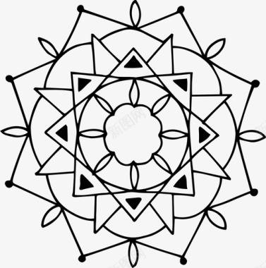 线条几何装饰曼陀罗圆秘传图标图标