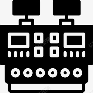 仪表表盘仪表板工业7填充图标图标