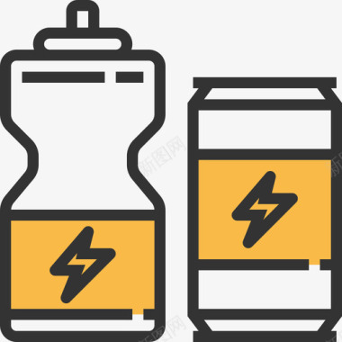 能量饮料样机能量饮料健身健康黄影图标图标