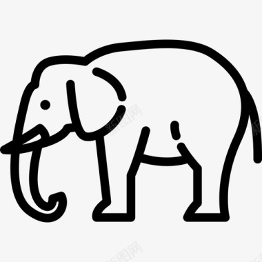 大象动物园3直线型图标图标
