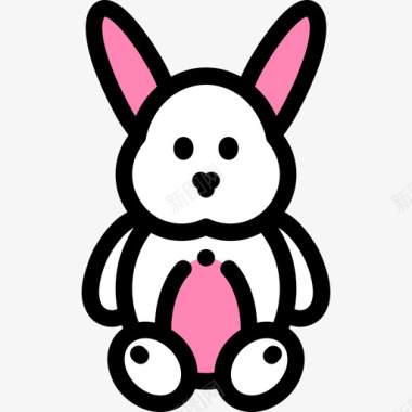兔子23岁宝宝直线颜色图标图标