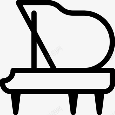 钢琴乐器3线性图标图标