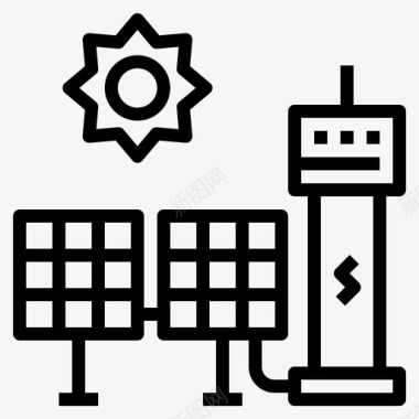 太阳能面板电力图标图标