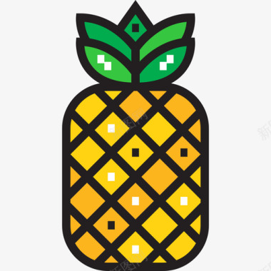 菠萝菠萝健康食品10原色图标图标