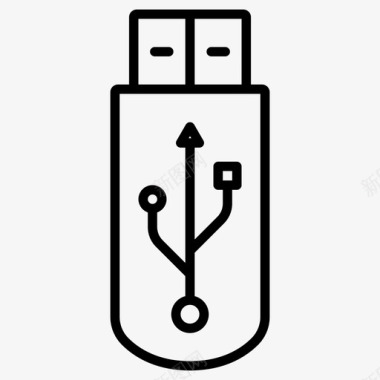 USB插头闪存驱动器闪存记忆棒图标图标